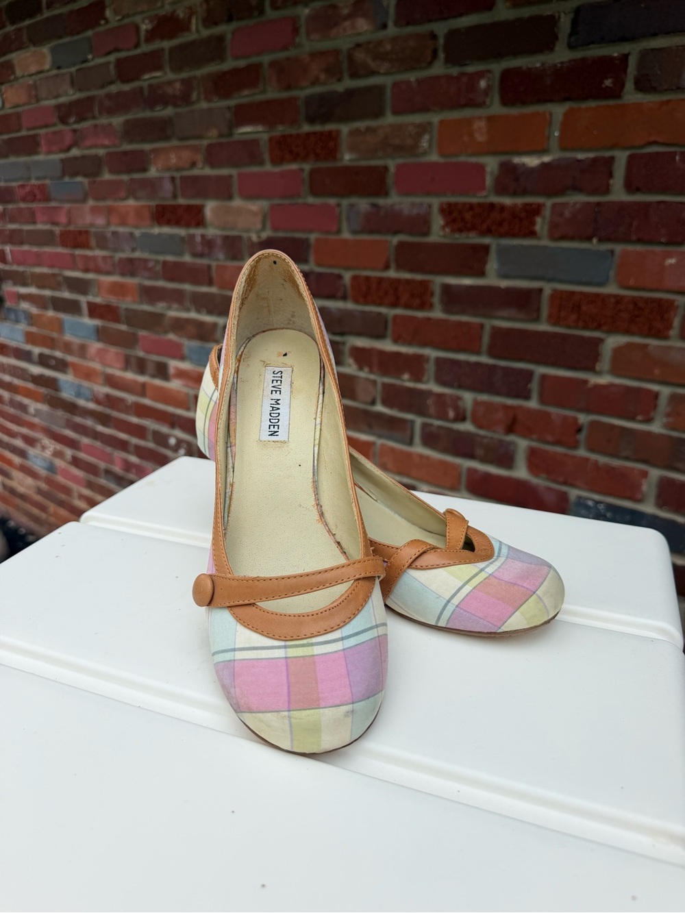 VINTAGE 90s Y2K Steve Madden Pastel Mary Jane Heels l - Pink, Yellow, Mint, Tan